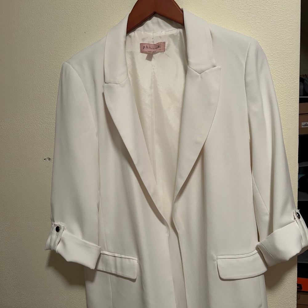 White Philosophy unstructured blazer